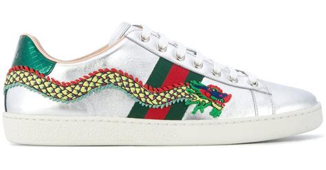 gucci pink blue dragon men|Gucci embroidered sneakers.